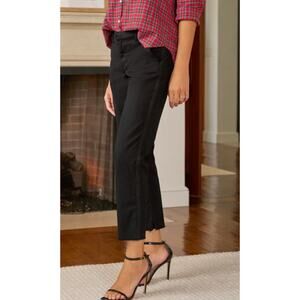 Frank & Eileen Wicklow Chino Pants Black Raw Hem Size 6 Tailored Casual Cotton